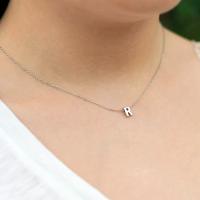 Collar con inicial de acero inoxidable para mujer, Gargantilla con letras cortadas de Color dorado, con un solo nombre, colgante, regalo de joyería, envío directo - details 6