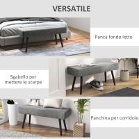 Taburete de Cama Multifuncional Moderno Banco de Acero con Cojín 120kg de Carga - details 14