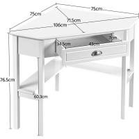 Mesa Escritorio en L con Cajon Mesa de Estudio Moderno Tocador de Maquillaje para Dormitorio - details 3