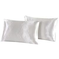 Funda de almohada de seda satinada Queen, ropa de cama para el hogar, suave, rectangular, 2 piezas - details 1