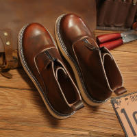 Cuero genuino de alta gama, piel de vaca de primera capa, transpirable, botas de hombre con suela blanda, zapatos de piel de vaca pura. - details 3