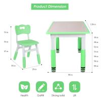AuAg Juego de mesa multiactividad para niños de 5 piezas, escritorio de estudio para niños, juego de sillas de escritorio para niños, juego de mesa y 4 sillas para niños, altura ajustable - details 1