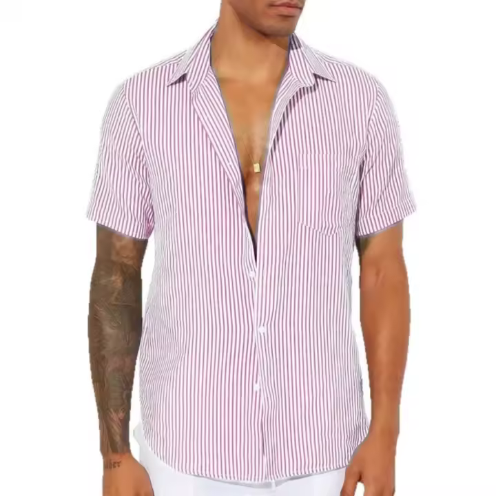 Nueva moda, nueva moda de camisa casual de manga corta para hombre - 1