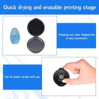 Kit portátil de 2 almohadillas de tinta azul para huellas dactilares, para identificación de seguridad. - details 1