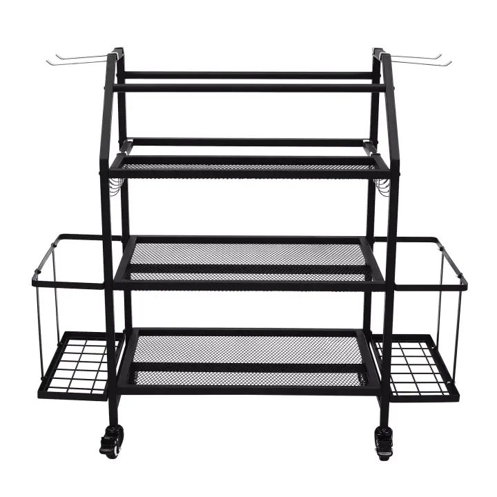 Estante de almacenamiento de bolas para equipos deportivos, ruedas de Metal - 1