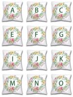 Funda de Almohada de Peluche de Lujo Floral de Alfabeto Decoración Moderna Simple para Sofá Silla - details 2
