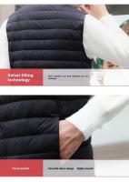 Abrigo de invierno ligero sin cuello para hombre con decoración de botones y chaleco - details 17