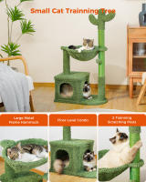 Árbol de cactus para gatos de escalada interior, torre de juego para gatos con hamaca poste rascador - details 4