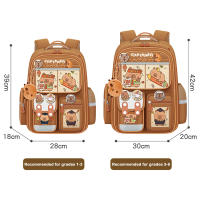 Mochila de capibara de dibujos animados, mochila escolar ligera repelente al agua, mochila de gran capacidad para aliviar la carga, para estudiantes y escuela - details 4