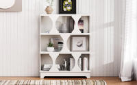 Moderno Estante de Libros en Diseño de Cilindro Ahorro de Espacio, Montaje en Suelo, Perfeccionado para Blanco y Negro - details 3