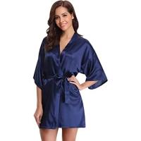 Bata de satén para mujer, lencería íntima, ropa de dormir sedosa, regalo de boda nupcial, bata de baño tipo kimono informal, camisón Sexy - details 33