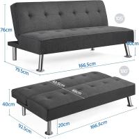 Sofá Cama Plegable de Poliéster Tamaño 166.5 X92.5cm Capacidad 350KG 3 Plazas - details 2