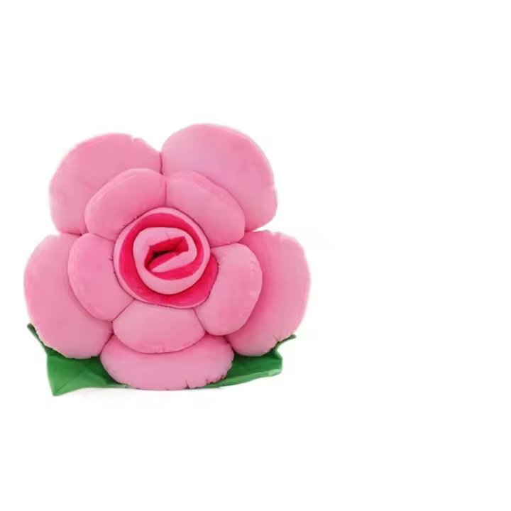 Nuevo Almohada grande en forma de rosa, cojín de felpa con forma de flor para sofá simulado, cojín Interior colorido para coche, decoración del hogar - 1
