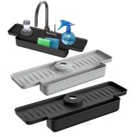 Guarda Salpicaduras de Grifo de Lavabo de Silicona Mejorado Porta Esponja para Fregadero de Cocina y Baño Organizador de Empaque de Viaje - details 7