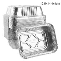 Bandeja Rectangular de papel de aluminio antiadherente, recipiente para alimentos de 130/410/700/750ml, bandeja para hornear desechable, 10 Uds. - details 11