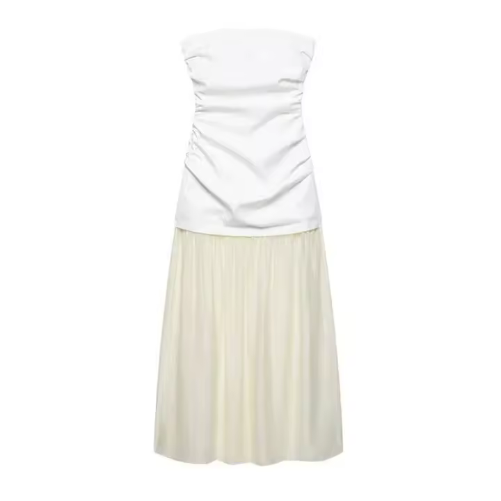 Elegante Vestido Largo de Parche de Moda Sin Mangas, Sin Espalda, Perfecto para Fiestas de Playa y Vacaciones de Verano - 1
