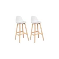 1x Taburetes de Bar con Respaldo, Marco de Madera Maciza Imitación de Cuero, para Cocina, Bar Sillas de Bar Taburetes Alto Cocina Sillas Altas Blanco BH45ws-1 - details 10