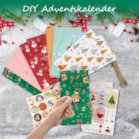 Calendario de Adviento para rellenar , con 24 bolsas y pegatinas de números, clips, cordel - details 7