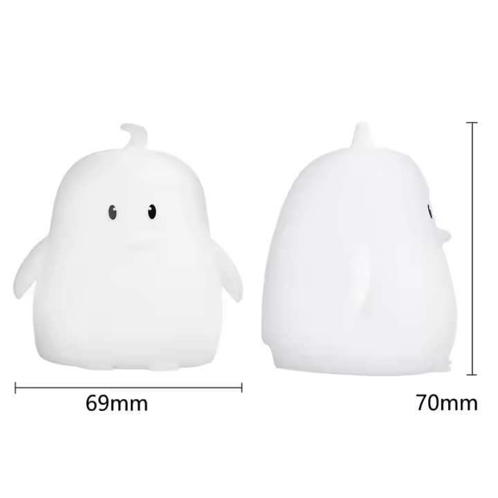 Lámpara LED Mini de Dibujos Animados Luz Nocturna RGB Portátil Silicona - 1