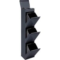 Cubo de basura y reciclaje de acero de 3 compartimentos con bandeja superior |   3x17L (51L) |   Cubos de basura de cocina |   Contenedores de Reciclaje para Casa u Oficina - details 9