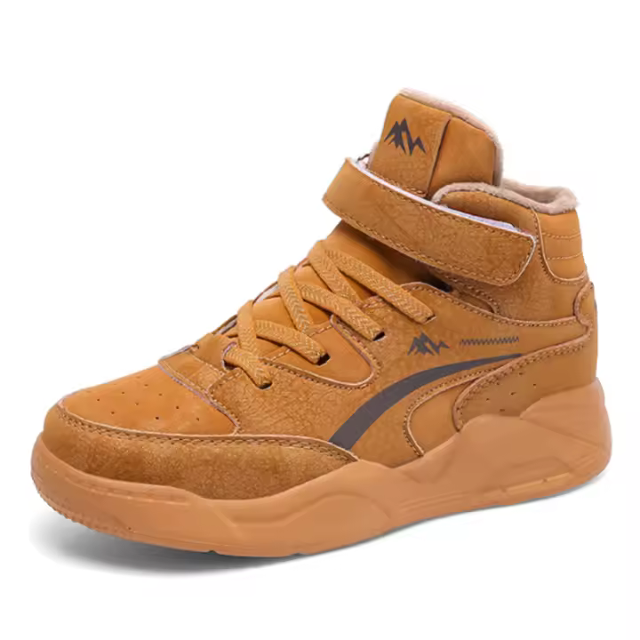 Zapatillas de deporte de cuero de alta calidad para niños, zapatos de baloncesto antideslizantes cómodos, zapatos de tenis deportivos informales para exteriores, zapatillas de deporte para niños, Invierno - 1