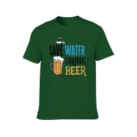 Camiseta Casual para Hombres con Estampado de Patrón Diseño 'Ahorra Agua y Bebida de Cerveza' - details 4