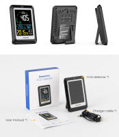 Newentor Reloj de Alarma y Sensor de Temperatura y Humedad Monitor CO2 para Aire Interior Calidad de Aire 400-5000ppm Para Hogar Oficina RV Estacion Standing - details 5