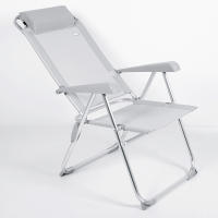 Silla plegable reclinable antivuelco Aktive, con cojín y reposabrazos, peso máx. 110kg, Material Textileno y aluminio, 44x55x101cm - details 2