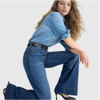 Pantalones vaqueros de pierna ancha Pantalones sueltos elásticos de moda para mujer - details 2