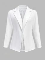 Traje de solapa de color liso Chaqueta de moda ajustada versátil de manga larga Top - details 5