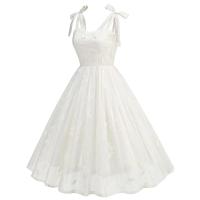 Vestido de Cintura Ajustado con Malla Bordada Retro 2024 Estilo Spaghetti Strap Vintage para Mujeres Ideal para Fiestas de Noche, Celebraciones y Cumpleaños - details 1
