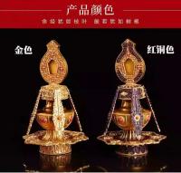 Olla de Tapa Hecha a Mano de Tantrismo Nepes Olla de Vidado de Cobre Puro Dorado para el Hogar - details 3