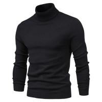 Jersey casual de cuello alto para hombre, suéter de punto, color sólido - details 8