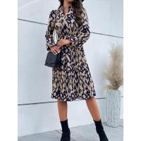 Vestido estampado elegante y bonito para primavera y otoño con cuello en V, nuevo en vestidos de manga larga de estilo coreano para mujer - details 6