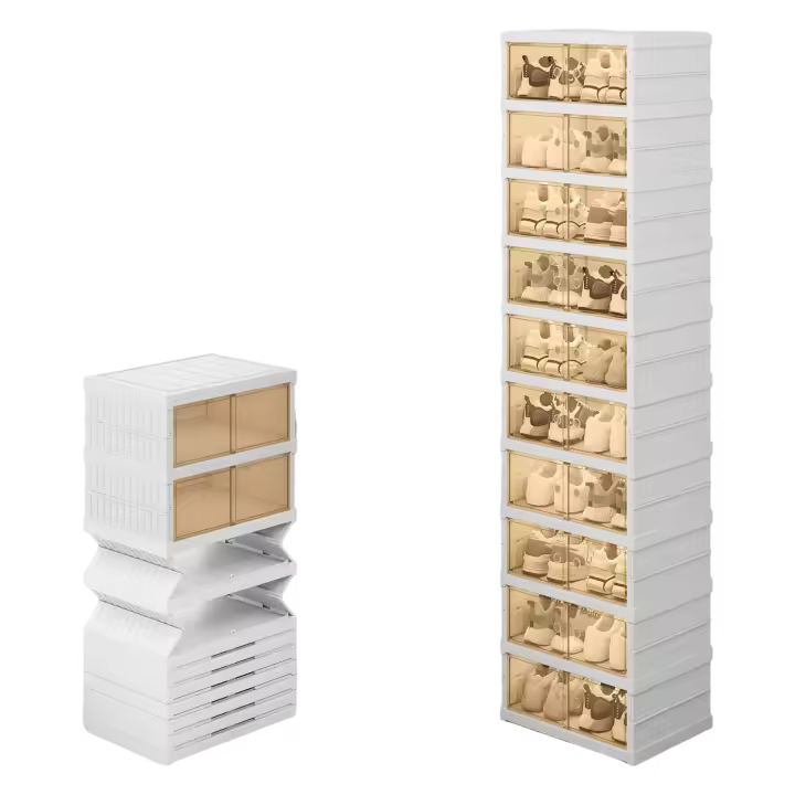 Caja de Zapatos Plegable Duradera 20 Piezas Organizables con Puertas Ajuste Aproximado hasta Tamaño 43 Muebles de Sala - 1