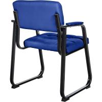 B Tapizada En Cuero Sintético I Silla De Espera con Reposabrazos I Silla Confidente con Base De Metal I Color:, Color:Negro - details 57