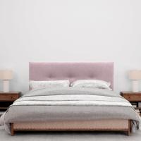 Cabecero de Polipiel o Tela Acualine Liso con Botones y Patas Tapizado de Alta Gama Cabezal Lujo Cama Dormitorio Moderno Acolchado (Tela Beige, 145x105cm (Camas 120/135/140)) - details 8