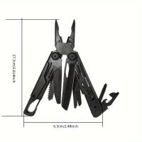 1 multiherramienta GHK 22 en 1 con cuchillo plegable, alicates, cortador de cables, tijeras, sierra, clip para cinturón, alicates, llave hexagonal múltiple - Acero inoxidable - Para hombres - Ideal para trabajo, EDC, camping, mochilero, supervivencia - Gr - details 1
