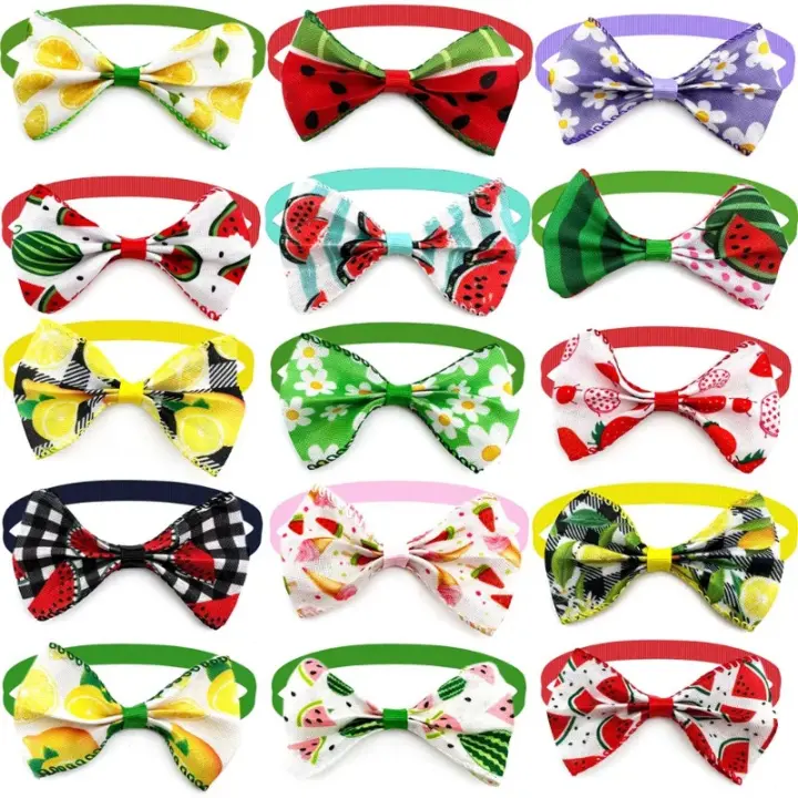 50pcs Corbata de Perro con Patrón de Fruta Collar con Lazo para Cachorros Pequeños - 1