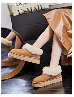 Botas de nieve de cuero Forro polar de suela gruesa Botas cortas de pelo real cálido - details 17
