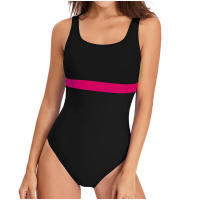 Traje de baño de una pieza para mujer, traje de baño de bloque de Color de retales, Bikini conservador Sexy - details 3