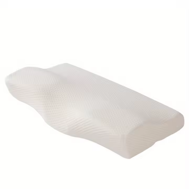 Almohada de espuma viscoelástica ortopédica de fibra de bambú, cojín de dormir lento, rebote suave en forma de mariposa relajante, 1 unidad - 1
