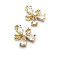 Colgantes de latón y circonita de Color dorado de 18K, varios dijes de flores, joyería artesanal de alta calidad, accesorios para collar y pendientes - details 35
