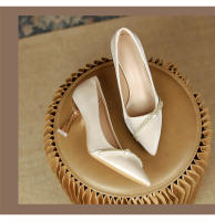 Nuevos y hermosos zapatos de boda de champán francés, nicho de las mujeres, temperamento de alta gama, barra de perlas, zapatos de dama de honor mitzvah, tacones altos. - details 13