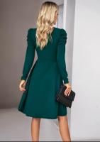 Elegante V-cuello Vestido para Mujer Color Sólido de Alta Calidad Estilo Retro Casual Moda Femenina - details 24