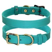 Collar ustable genuino perros pequeños medianos, collares de cuero suave cachorros y gatitos para Chihuahua, Bulldog Francés - details 7