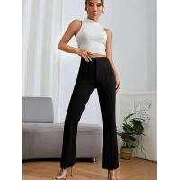 Mujeres elegantes de cintura alta, pantalones de vestir, pantalones lisos de pierna recta para - details 6