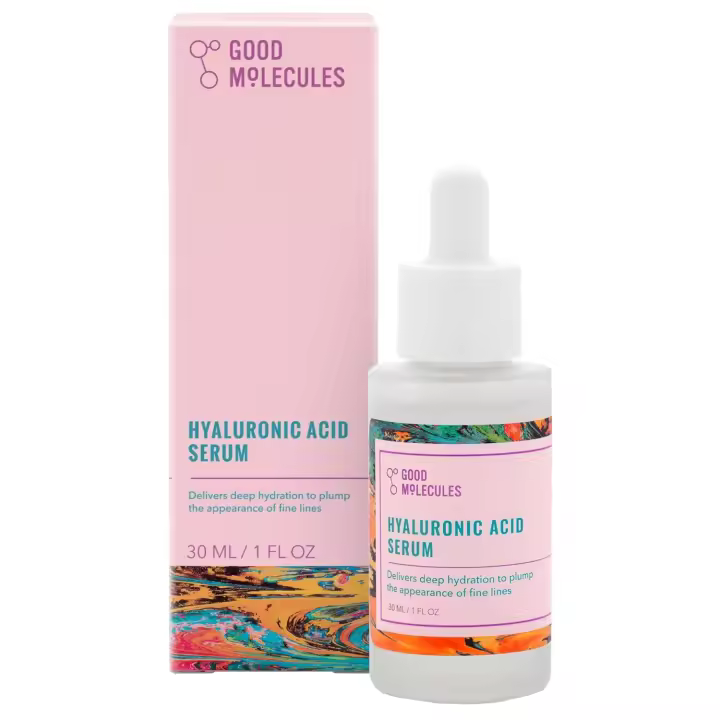 Hot Good Molecules Suero de ácido hialurónico Fórmula hidratante y no grasa para hidratar y rellenar - 1% HA, antienvejecimiento, a base de agua - 1
