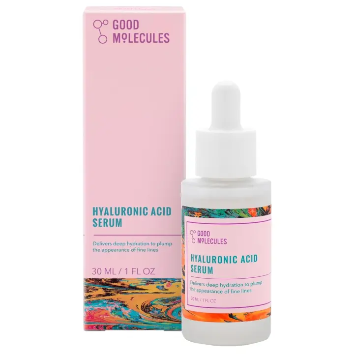 Hot Good Molecules Suero de ácido hialurónico Fórmula hidratante y no grasa para hidratar y rellenar - 1% HA, antienvejecimiento, a base de agua - 1