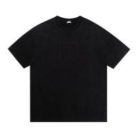 LOEVE Summer Trendy Brand New Camisa casual simple con bordado pequeño en el pecho, camiseta deportiva de ropa interior versátil para hombre, camisa de manga corta holgada de cuello redondo para pareja - details 0